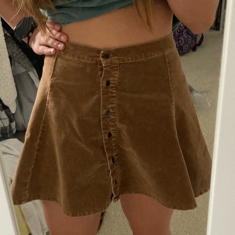 Brandy Melville Brown Corduroy Skirt